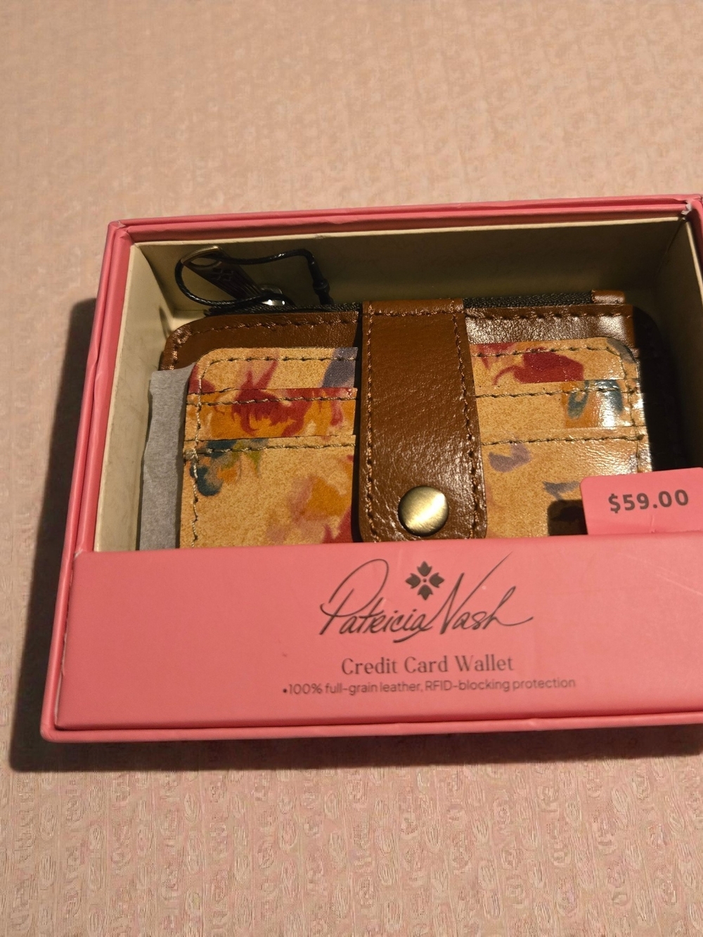 Patricia Nash Floral Leather Card Wallet